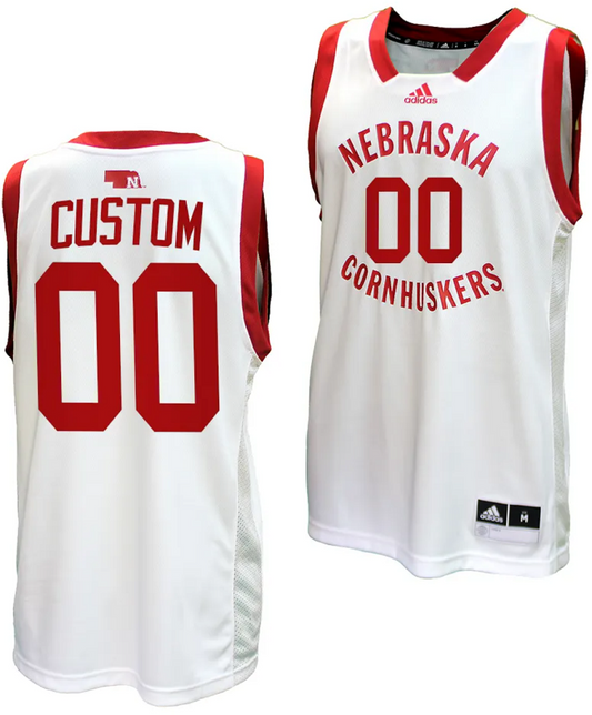 Custom Nebraska Cornhuskers Jersey Name and Number Basketball Home Uniform 2023-24 White