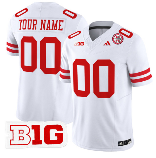 Custom Nebraska Cornhuskers Jersey Name and Number Vapor Limited Football White