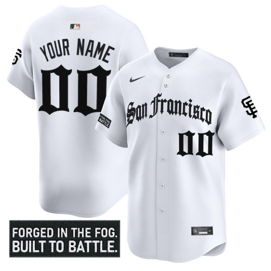 Custom San Francisco Giants Jersey Gothic Fog Edition Vapor Premier Limited Stitched White