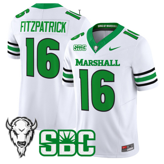 Christian Fitzpatrick Jersey #16 Marshall Thundering Herd 2025 Stitched White
