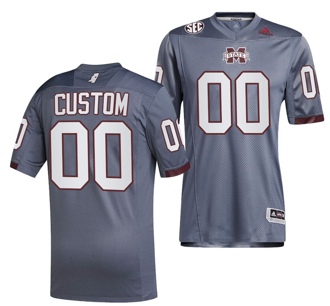 Custom Mississippi State Bulldogs Jersey Name and Number NCAA College Football Grey