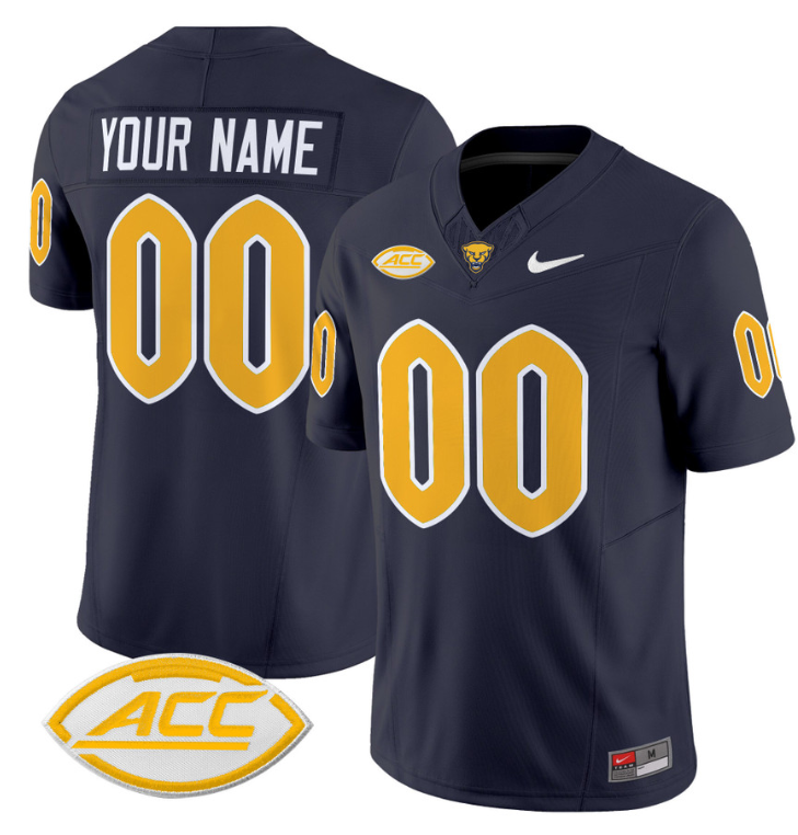 Custom Pittsburgh Panthers Jersey Name and Number Vapor Limited College Football Stitched Navy