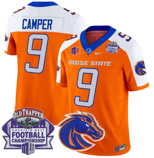 Cameron Camper Jersey #9 Boise State Broncos 2024 Championship Vapor Orange Alternate
