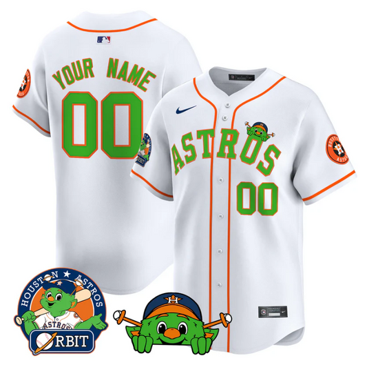 Custom Astros Jersey Name, Number Orbit Patch Vapor Premier Limited V3 Stitched White