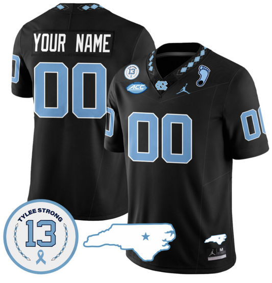 Custom North Carolina Tar Heels Jersey Name and Number Vapor College Football Stitched Black