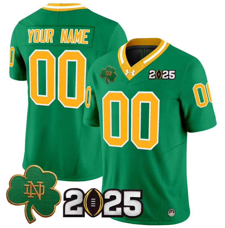 Custom Notre Dame Jersey 2025 CFP Final Patch Stitched Throwback