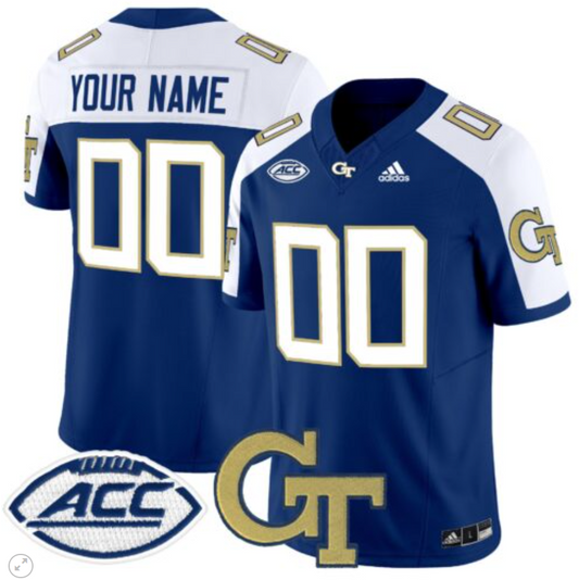 Custom Georgia Tech Yellow Jackets Jersey Name and Number Vapor Limited Football Navy Alternate