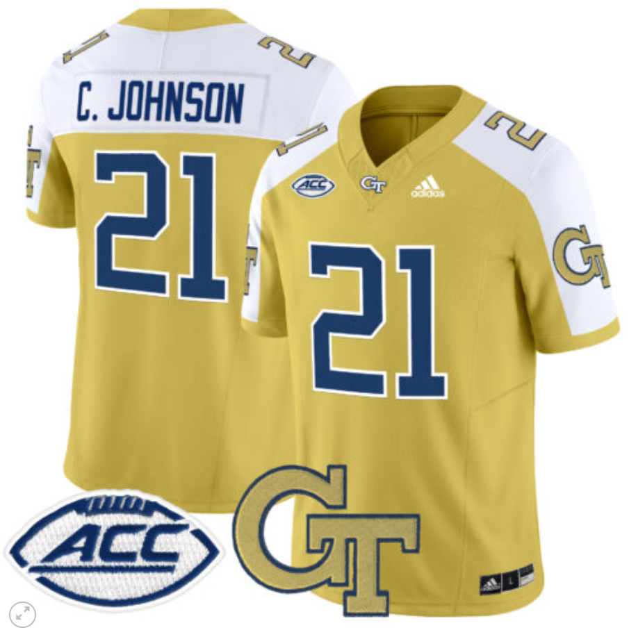 Calvin Johnson Jersey #21 Georgia Tech Yellow Jackets Vapor Limited Football Gold Alternate