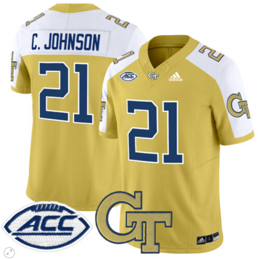 Calvin Johnson Jersey #21 Georgia Tech Yellow Jackets Vapor Limited Football Gold Alternate