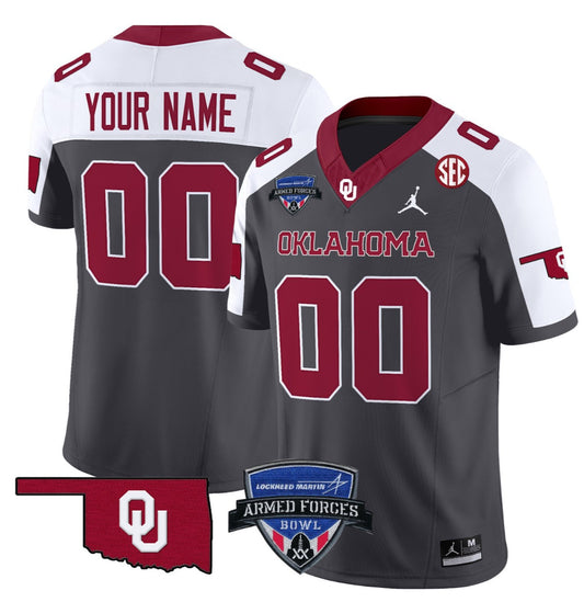 Custom Oklahoma Sooners Jersey 2025 Armed Forces Bowl Patch Vapor Special