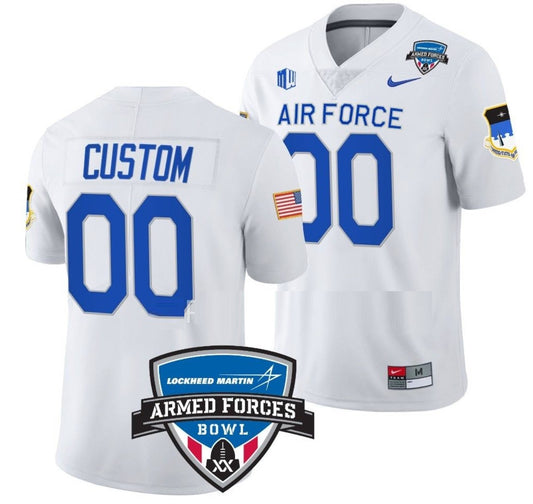 Custom Air Force Falcons Jersey Name and Number NCAA College Football Armed Forces Bowl White