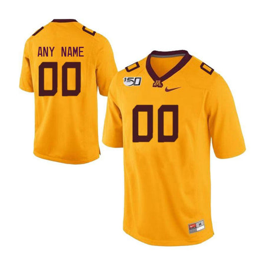 Custom Minnesota Golden Gophers Jersey Name and Number NCAA College Football Gold