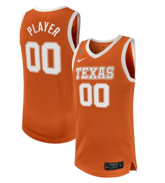 Custom Texas Longhorns Jersey Name, Number NIL Basketball Texas Orange