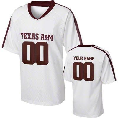 Custom Texas AM Aggies Jersey Name and Number NCAA College Football White