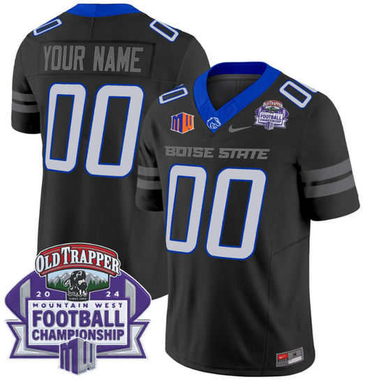 Custom Boise State Broncos Jersey 2024 Championship Patch Black
