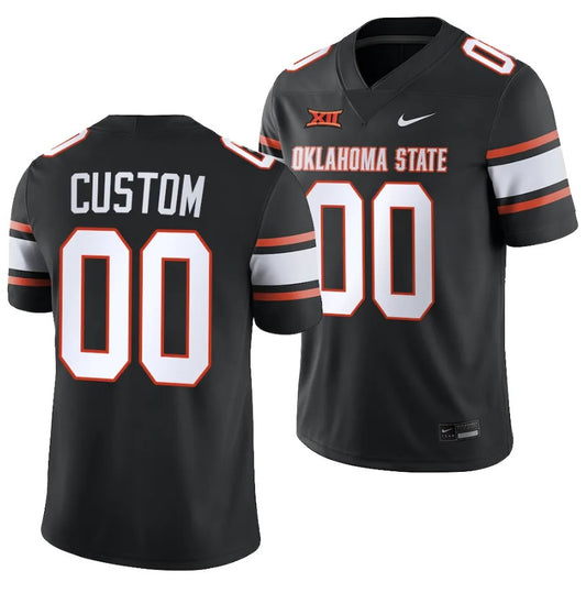 Custom Oklahoma State Jersey Name and Number College Football 2023 Game Black