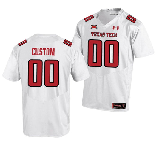 Custom Texas Tech Red Raiders Jersey Name and Number NCAA College Football Patch White