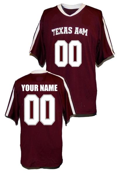 Custom Texas AM Aggies Jersey Name and Number NCAA College Football Red