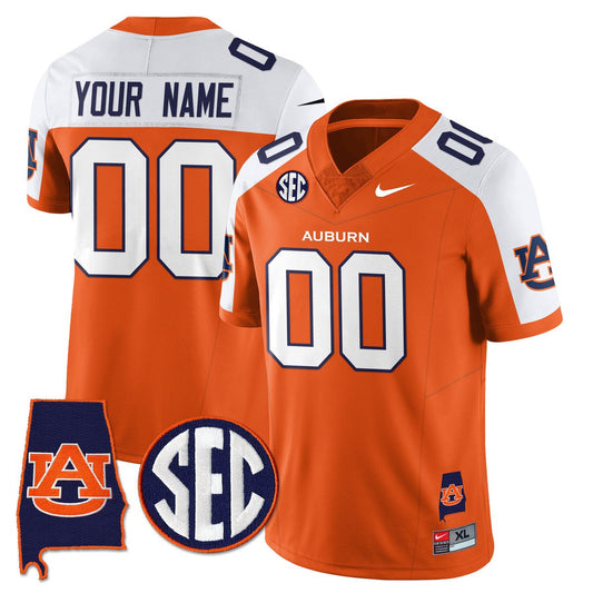 Custom Auburn Tigers Jersey Name, Number Alabama Patch Vapor Stitched Orange Alter