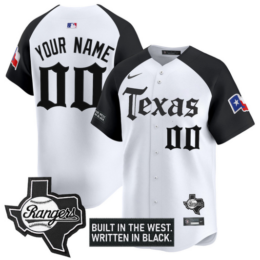 Custom Texas Rangers Jersey Gothic Frontier Edition Vapor Premier Limited Stitched Alternate