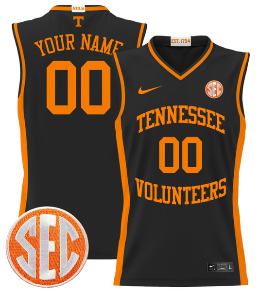 Custom Tennessee Vols Jersey Name, Number 2024 Lightweight Basketball Black