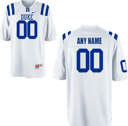 Custom Duke Blue Devils Jersey Name and Number NCAA College Football White