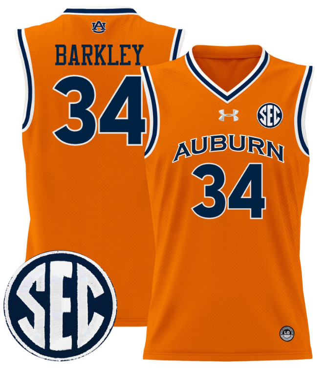 Charles Barkley Jersey #34 Auburn Tigers 2024 Lightweight Basketball Orange