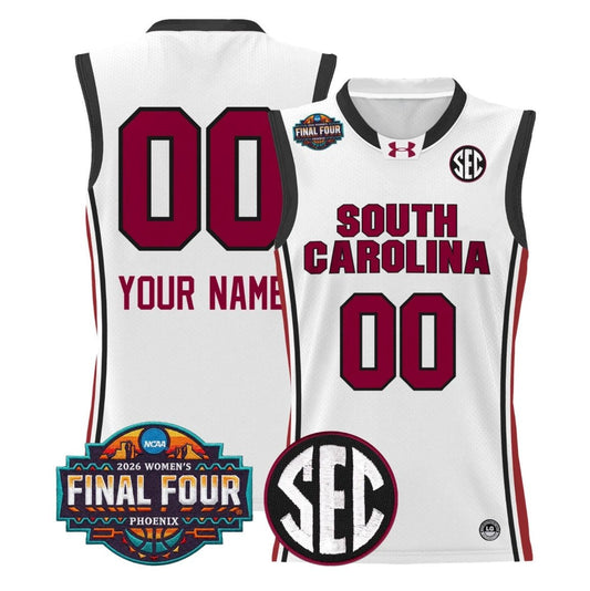 Custom South Carolina Gamecocks Jersey 2026 Final Four Stitched White