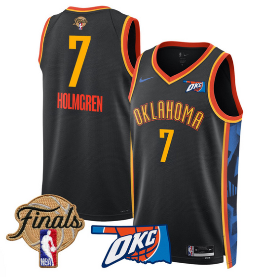 Chet Holmgren Jersey # 7 Oklahoma City Thunder 2025 Finals Swingman Stitched 24-25 City