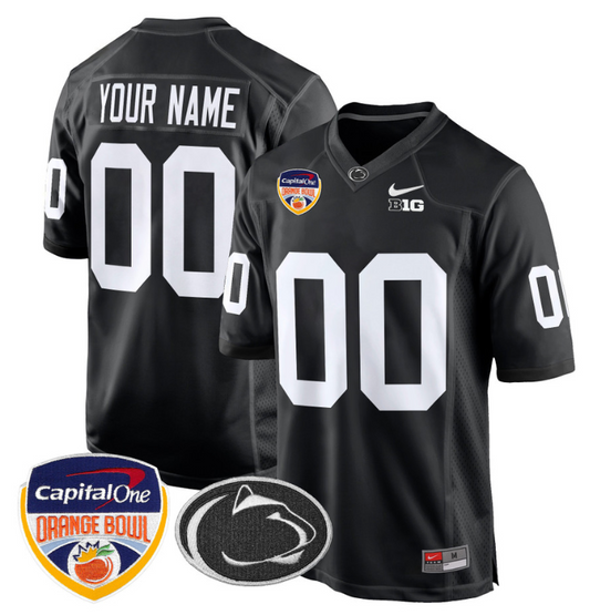 Custom Penn State Jersey Name, Number Orange Bowl Patch Football Navy Alternate