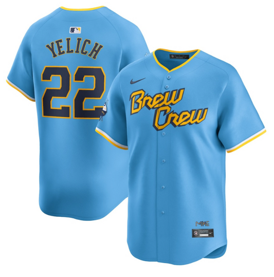 Christian Yelich 22 Milwaukee Brewers City Connect Limited Jersey - Powder Blue