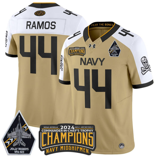 Colin Ramos Jersey #44 Navy Midshipmen Commander-in-chief's Trophy Gold Alternate
