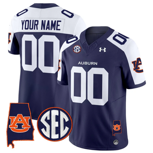 Custom Auburn Tigers Jersey Name, Number 2025 Alabama Patch Stitched Navy Alter