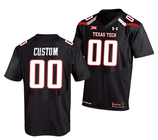 Custom Texas Tech Red Raiders Jersey Name and Number NCAA College Football Replica Black