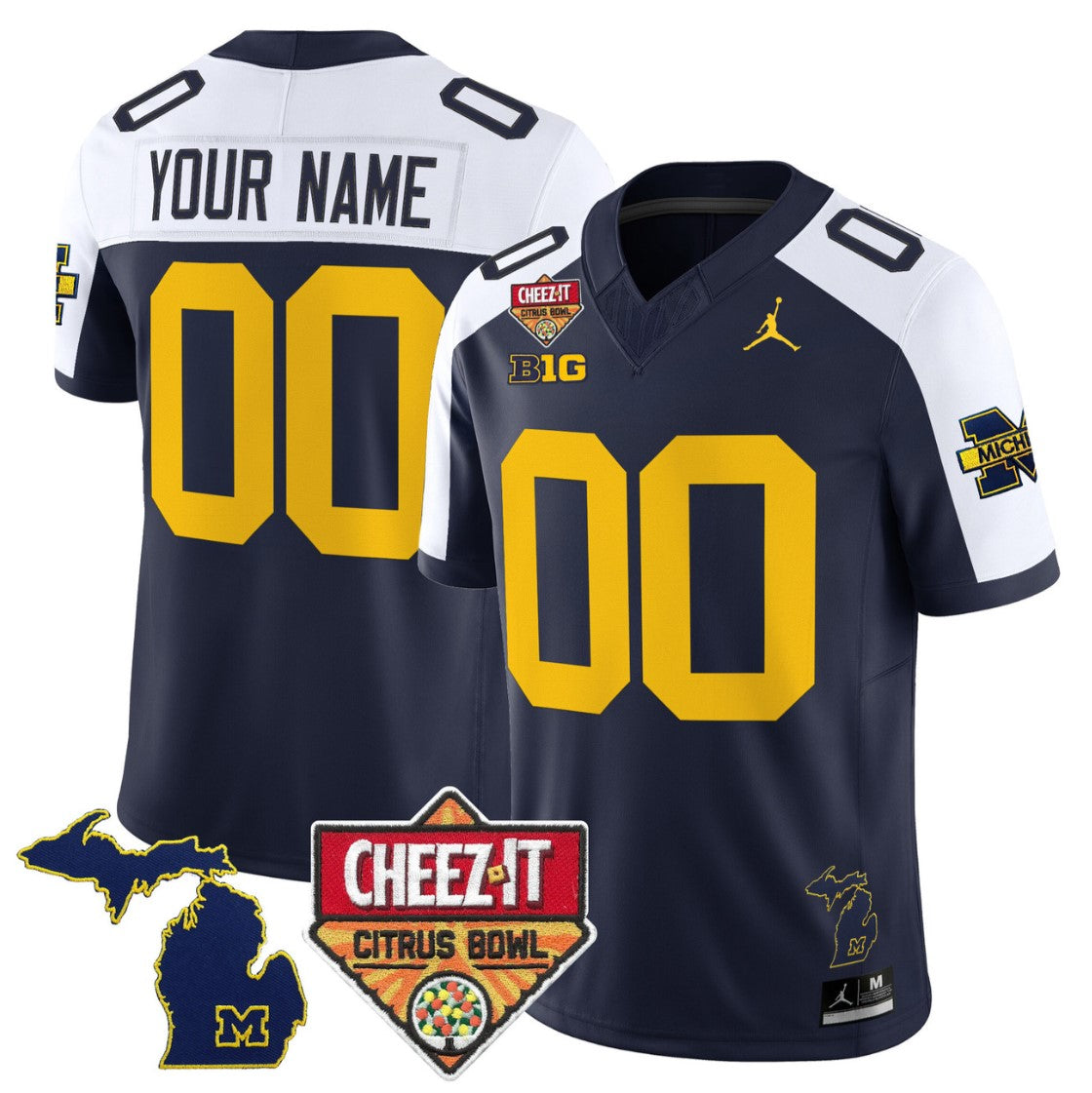 Custom Michigan Wolverines Jersey 2025 Cheez-It Citrus Bowl Stitched