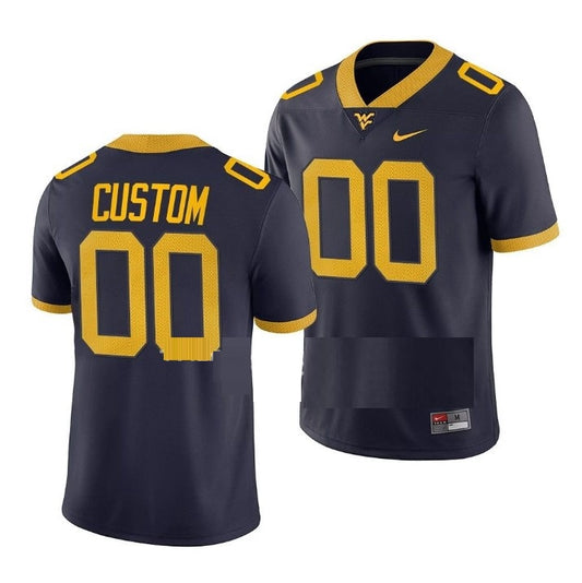 Custom West Virginia Jersey Name And Number College Football Navy Game Uniform