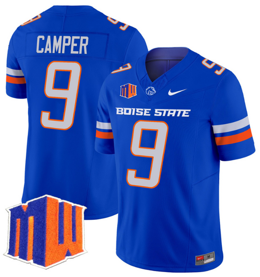 Cameron Camper Jersey #9 Boise State Broncos Vapor Limited College Football Stitched Royal