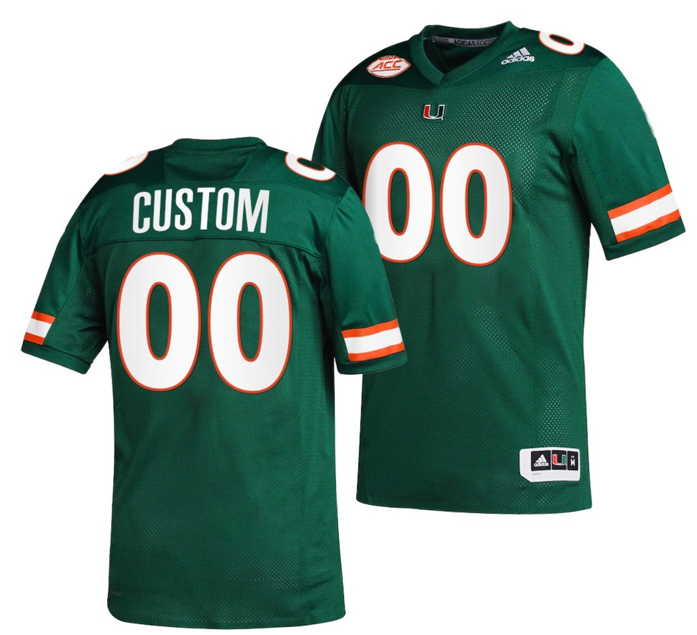 Custom Miami Hurricanes Jersey Name and Number NCAA College Football ACC Green
