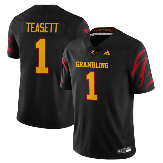 C’zavian Teasett Jersey #1 Grambling State Football 2025 Special Stitched Black