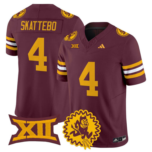 Cam Skattebo Jersey #4 Arizona State Sun Devils 1975 Throwback Stitched Maroon