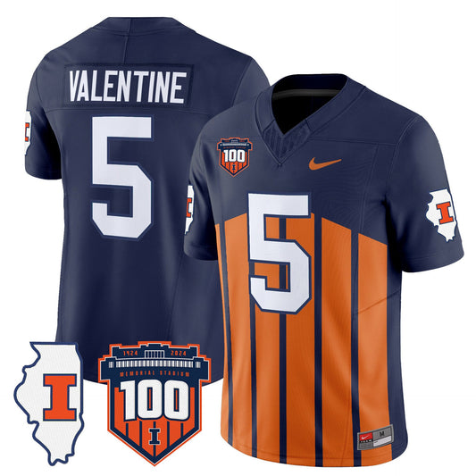 Ca'Lil Valentine Jersey #5 Illinois Fighting 100th Memorial Stadium Throwback