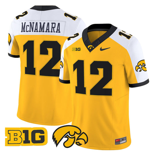 Cade McNamara Jersey #12 Iowa Hawkeyes 2025 Limited Stitched Gold Alternate
