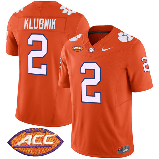 Cade Klubnik Jersey #2 Clemson Tigers 2025 Vapor Limited Stitched Orange