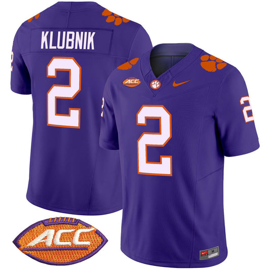 Cade Klubnik Jersey #2 Clemson Tigers 2025 Vapor Limited Stitched Purple