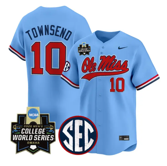 Cade Townsend Jersey #10 Ole Miss 2026 World Series Vapor Stitched Blue