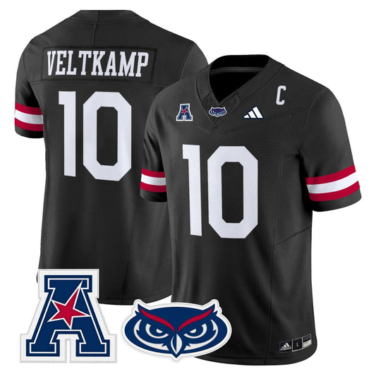 Caden Veltkamp Jersey #10 Florida Atlantic Owls 2025 All Stitched Black