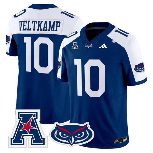 Caden Veltkamp Jersey #10 Florida Atlantic Owls 2025 All Stitched Blue Alter
