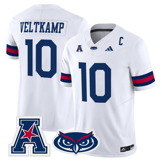 Caden Veltkamp Jersey #10 Florida Atlantic Owls 2025 All Stitched White