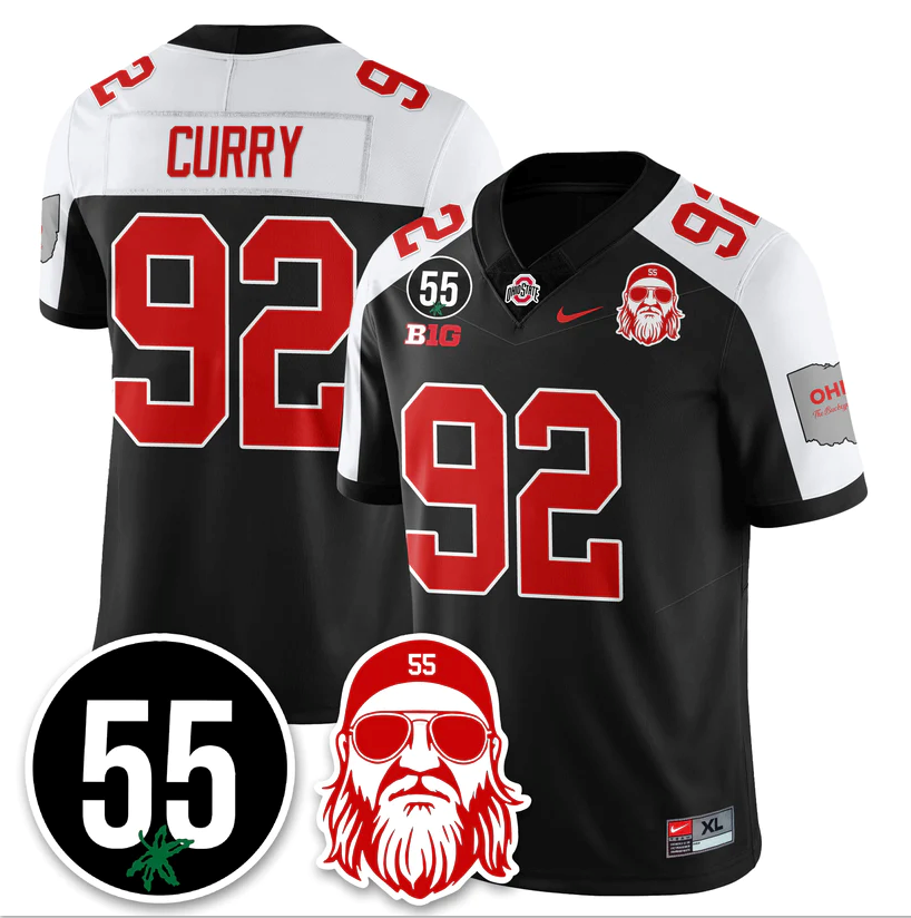 Caden Curry Jersey #92 Ohio State Buckeyes Nick Mangold Patch Stitched