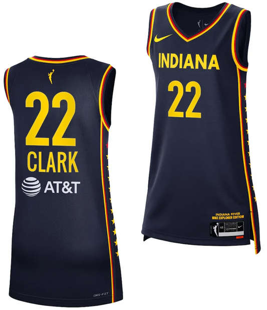 Caitlin Clark Jersey #22 Indiana Fever Basketball 2024 WNBA Draft Explorer Edition Stitched Navy